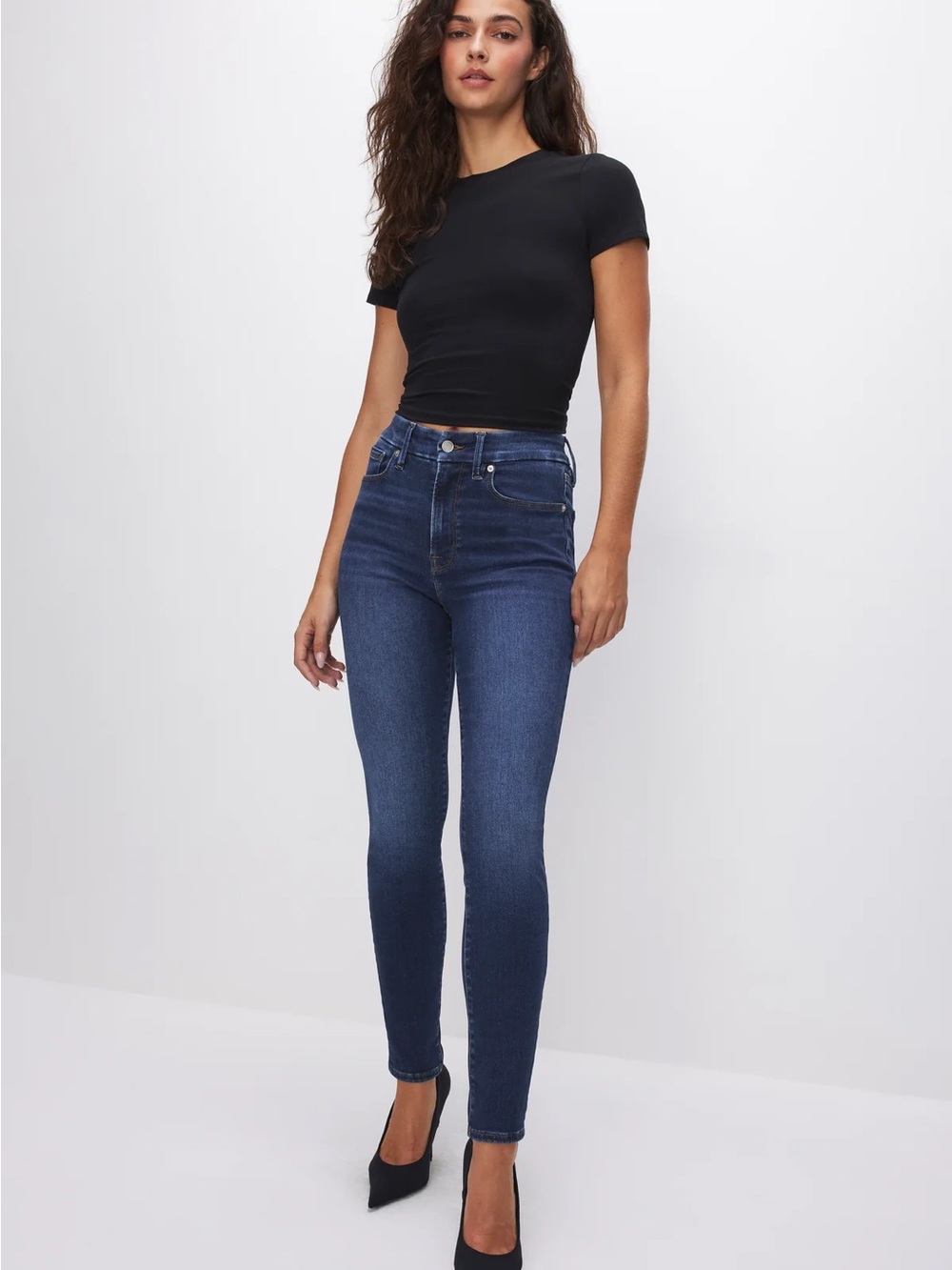NWT Good American High-Rise Navy Skinny Jeans size 14-18